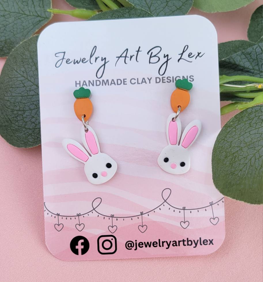 White Bunny Snack Dangles