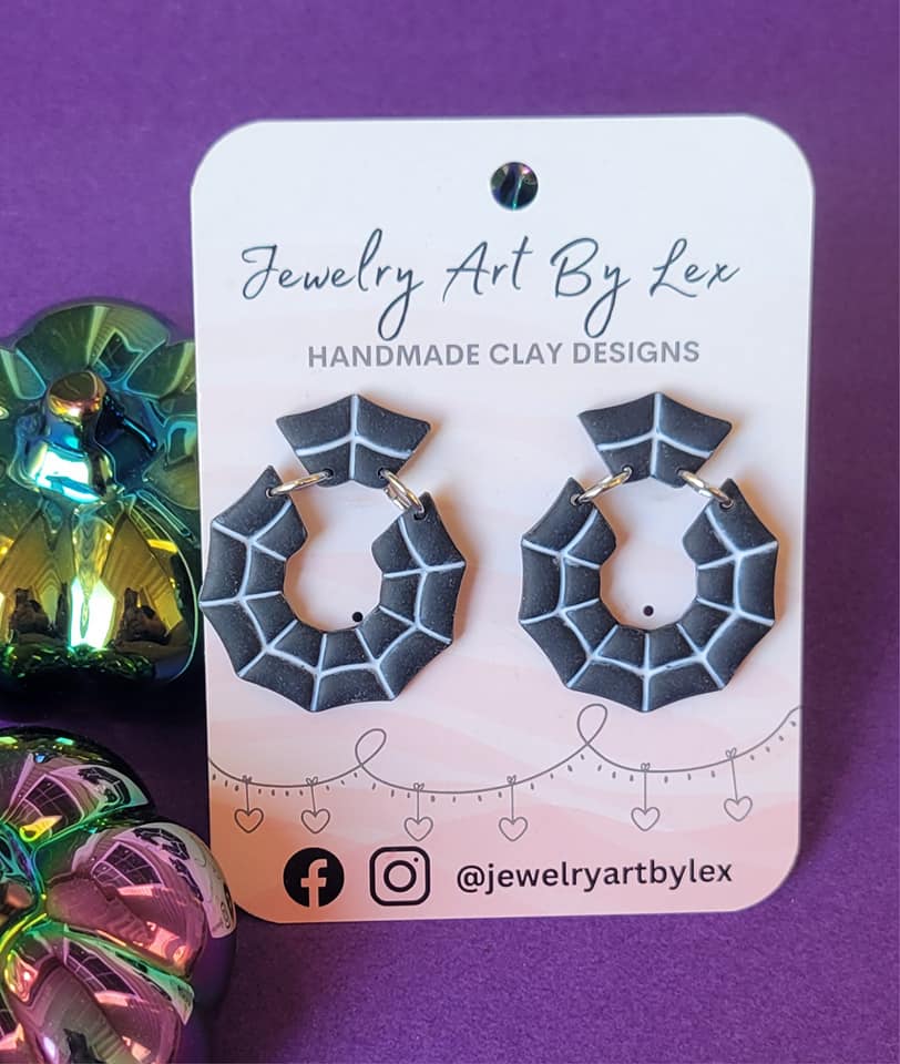 Spiderweb Circle Dangles