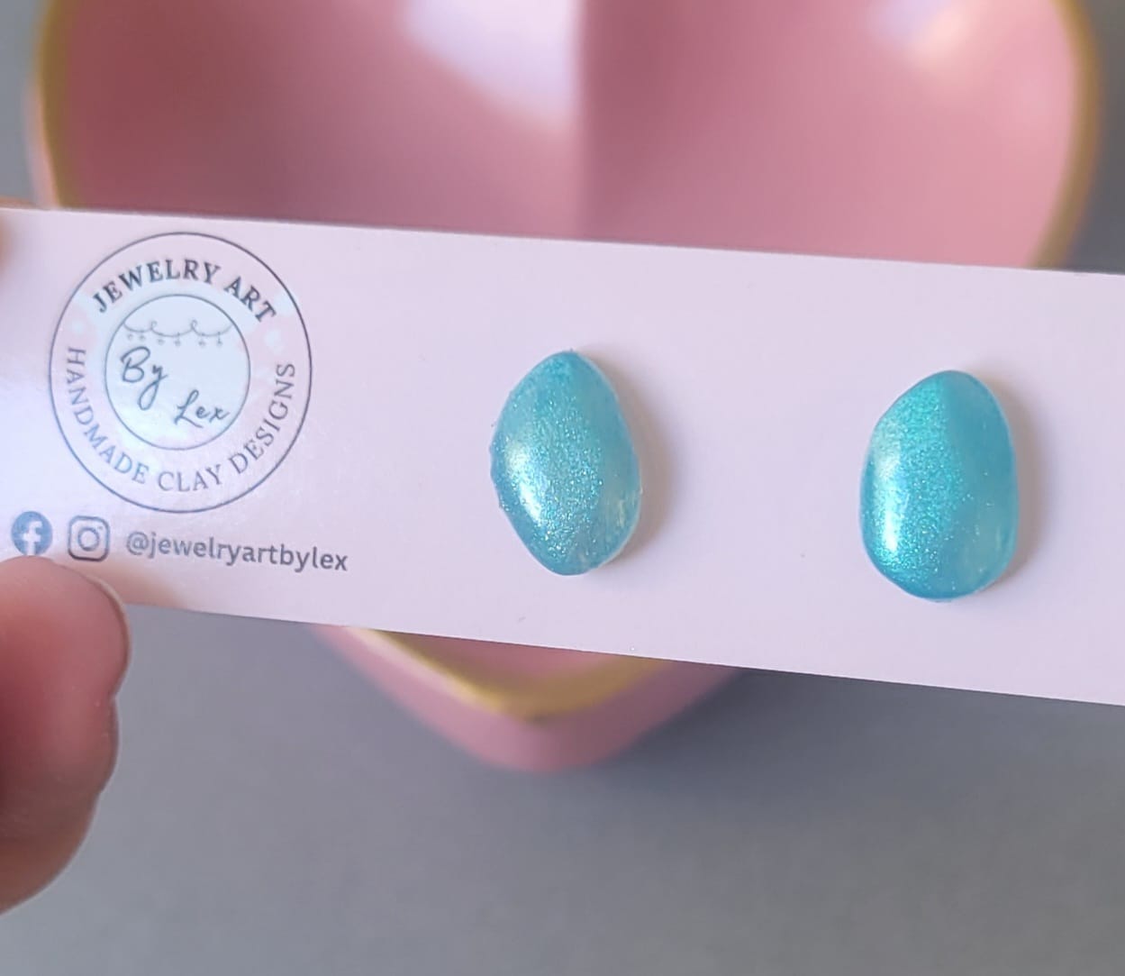 Turquoise Faux Pearl Drop Stud