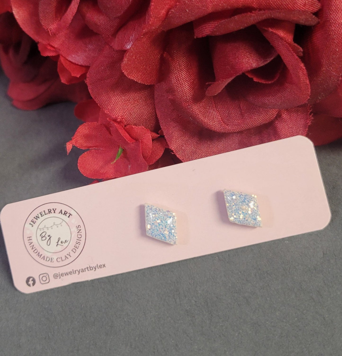 Frosty Diamond Glitter Studs