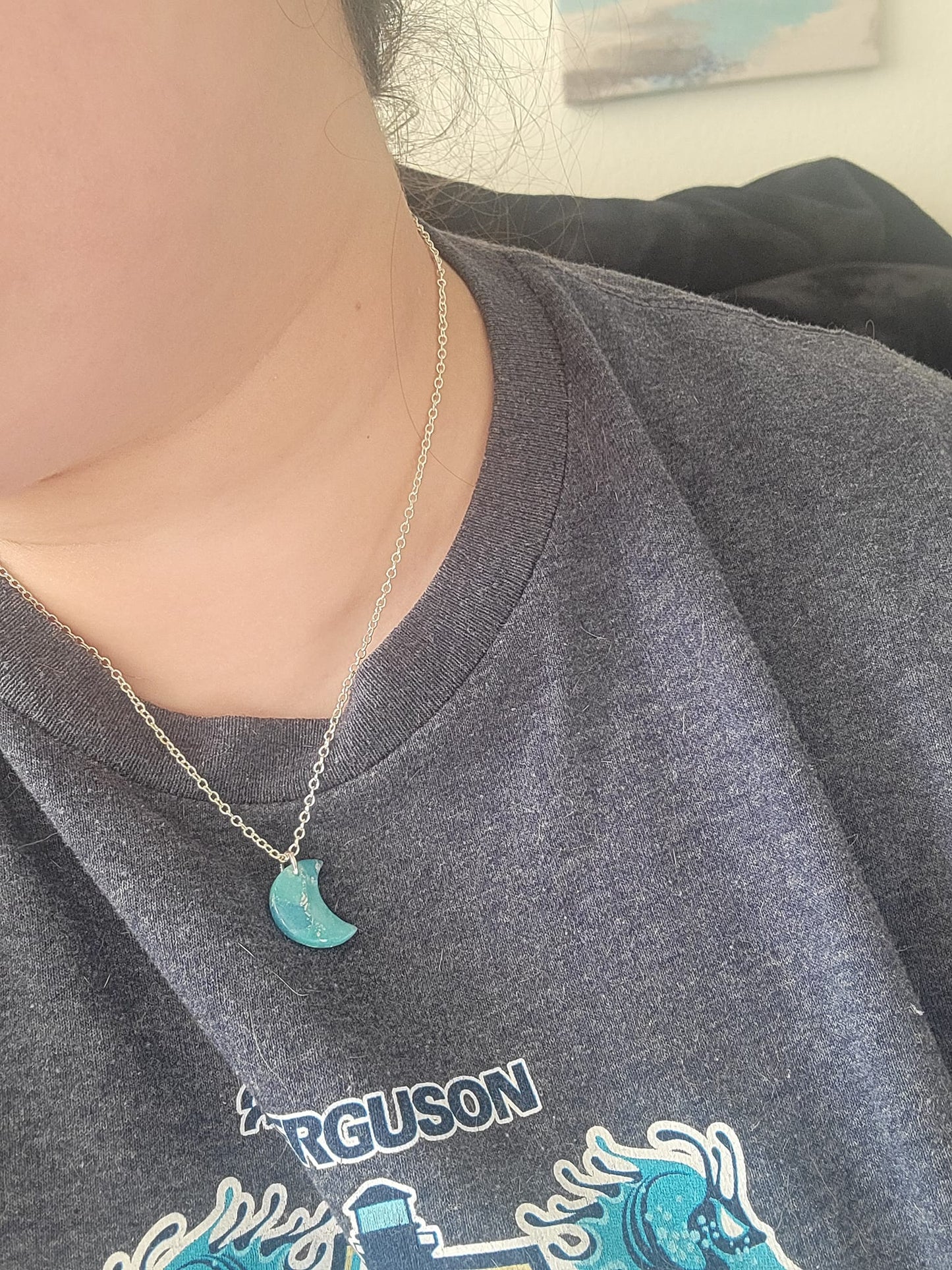 Aquamarine Moon Necklace