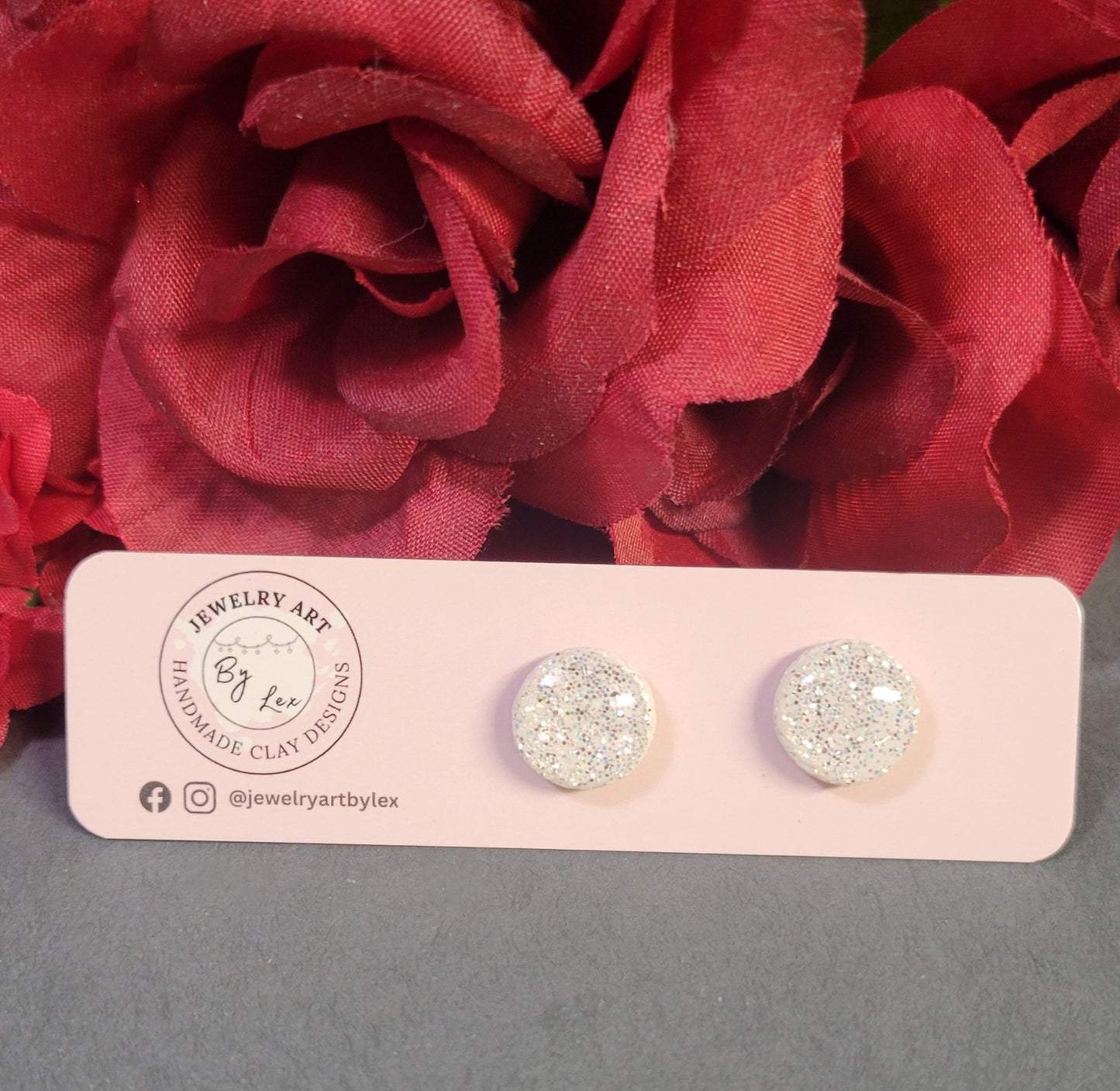 Diamond Glitter Circle Studs