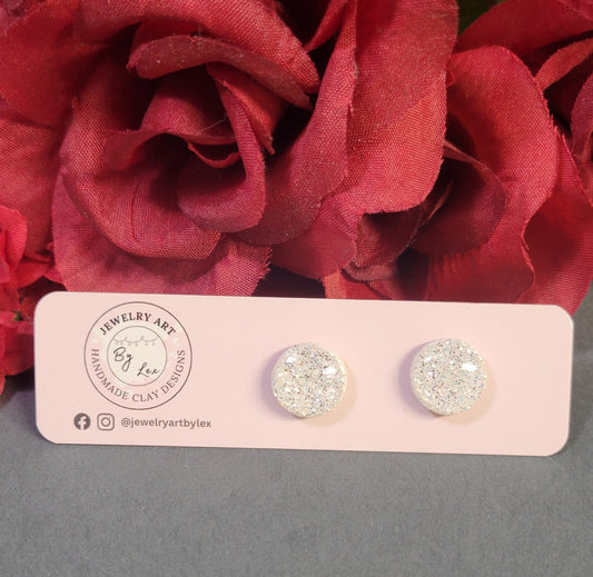 Diamond Glitter Circle Studs