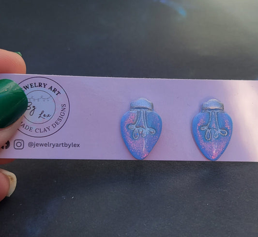 Blue Opal Vintage Bulb Studs