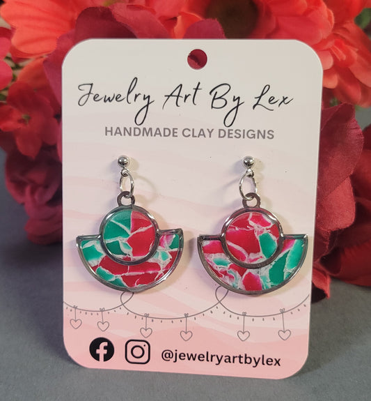 Christmas Marble Statement Dangles