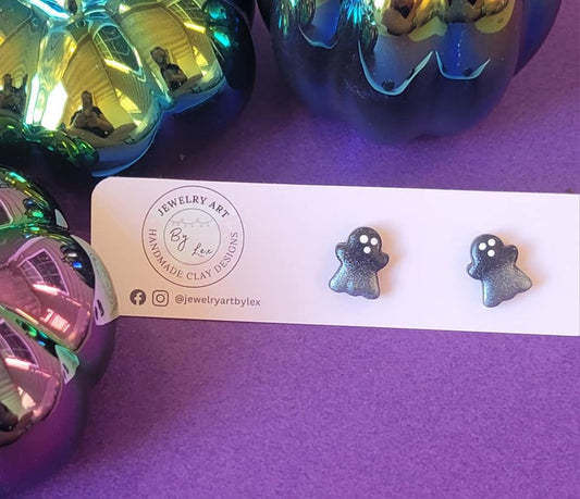 Black Shimmer Ghost Studs