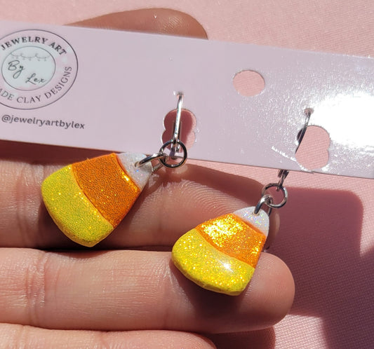 Glitter Candy Corn Dangles