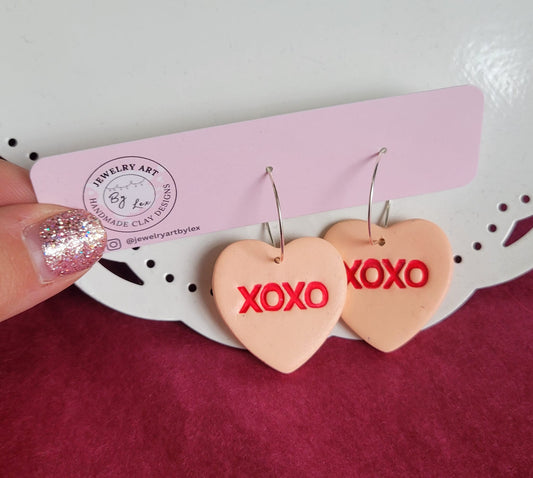 Orange Conversation Heart Hoops
