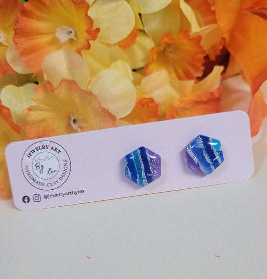 Blurple Agate Studs