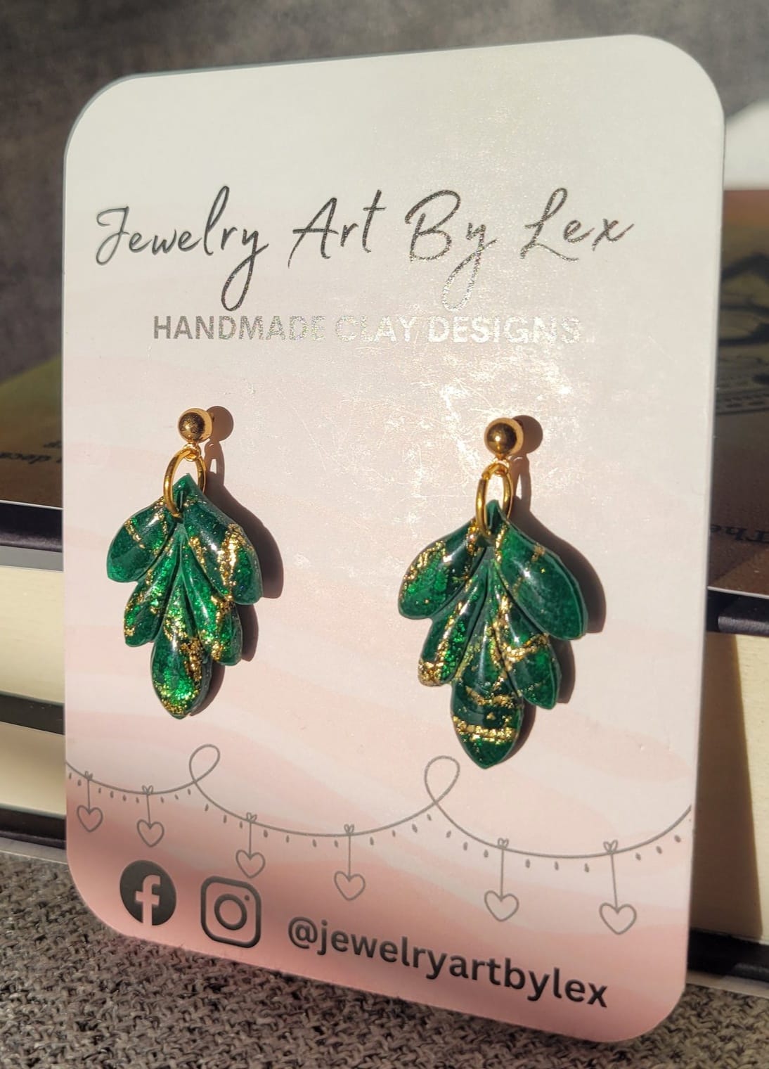 Green/Gold Marble Fan Drops