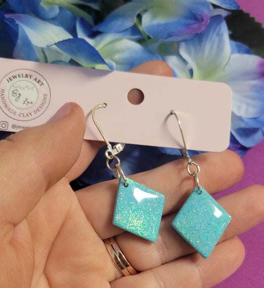 Blue Topaz Glitter Dangles