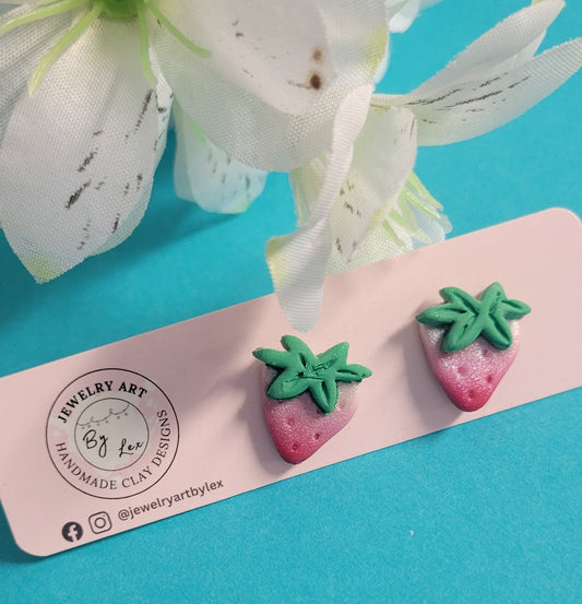 Glossy Strawberry Studs