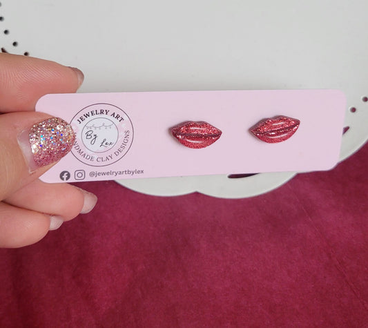 Berry Glitter Lip Studs
