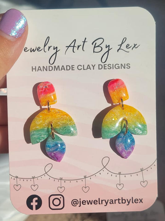 Rainbow Opal Leaf Drop