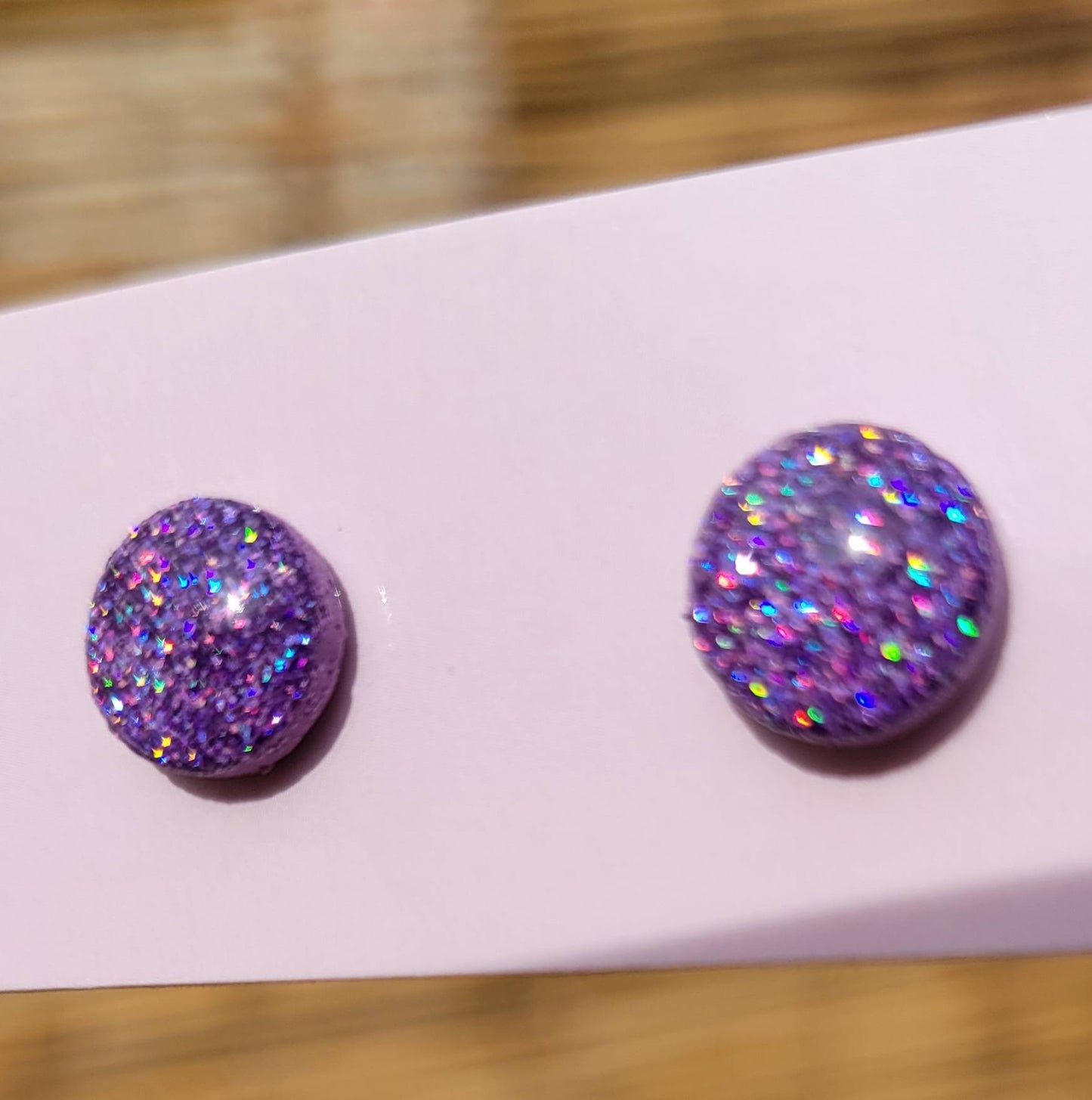 Purple Holo Glitter Studs