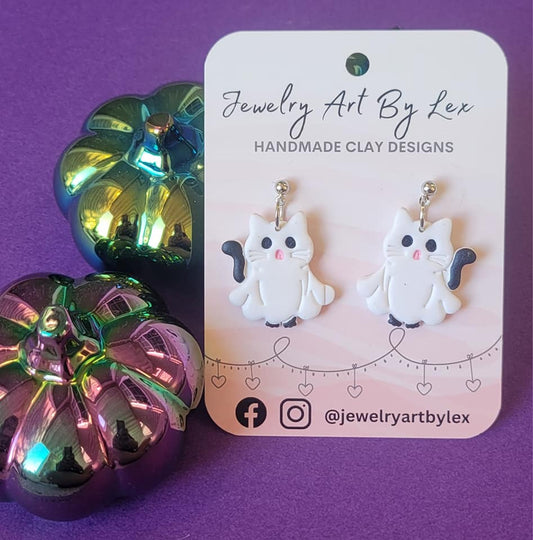Ghost Kitty Dangles