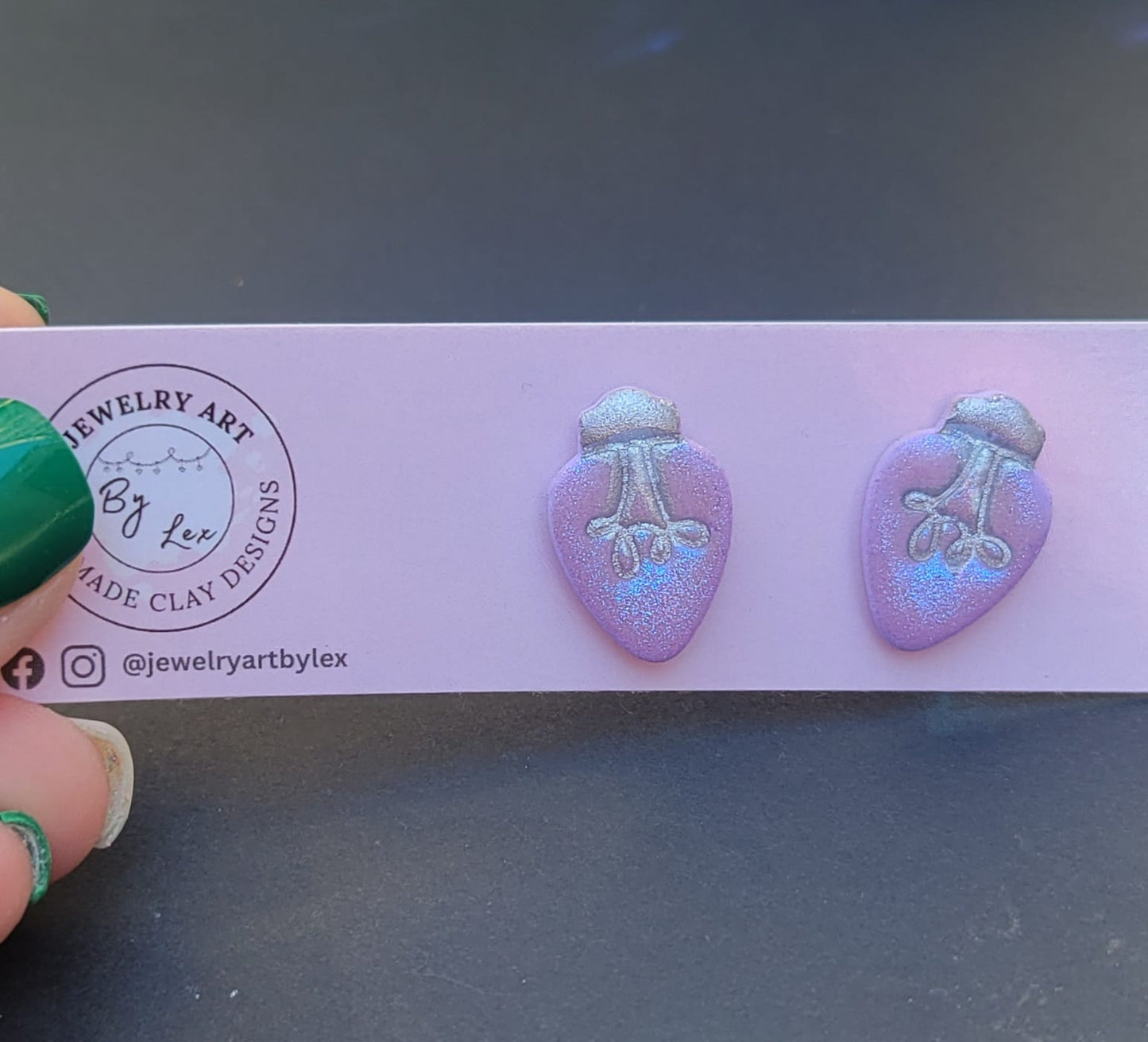 Purple Opal Vintage Bulb Studs