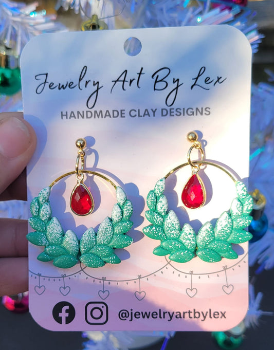 Green Wreath Dangles