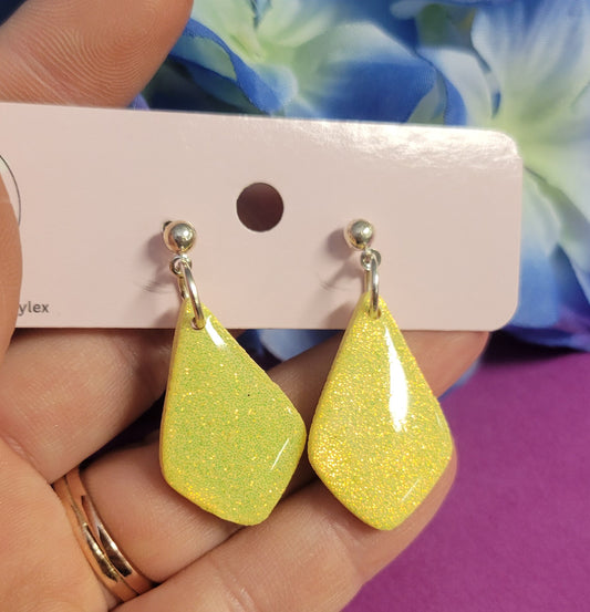 Lemon Glitter Dangles