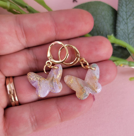 Lilac/Sage Butterfly Dangles