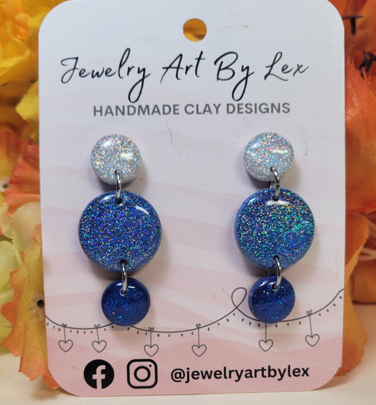 Blue Ombré Glitter Dangles