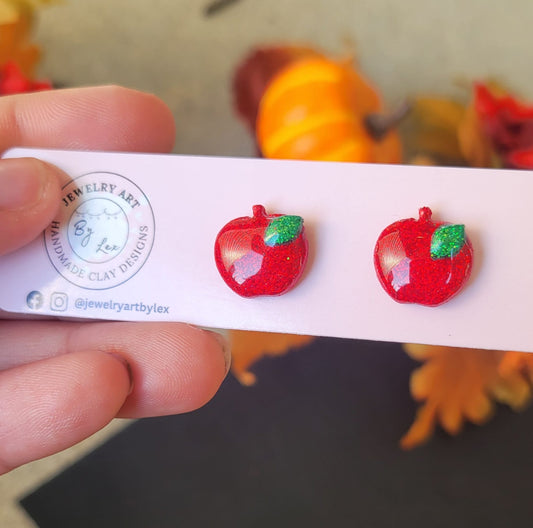 Glitter Apple Studs