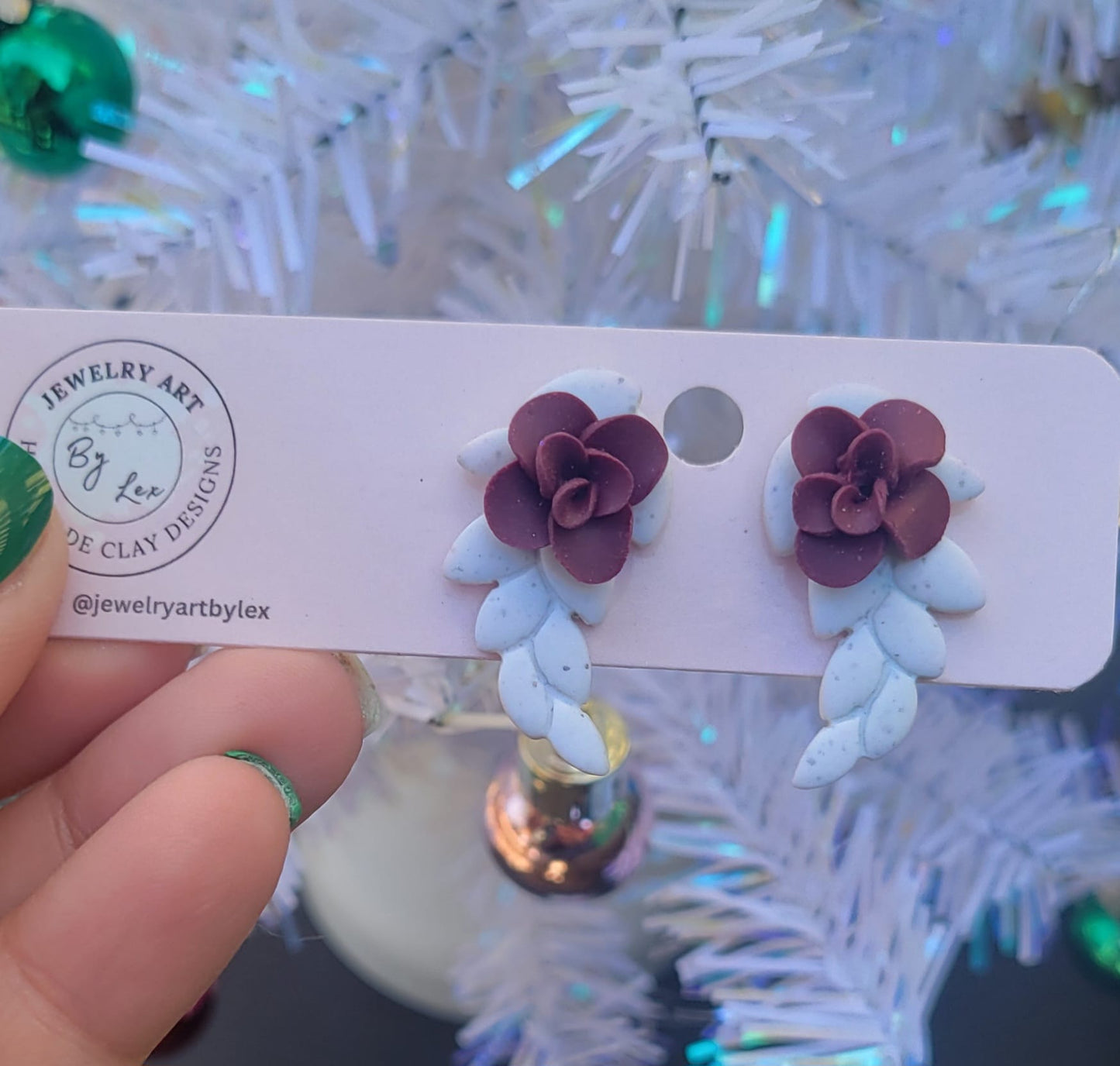 White Rose Cuff Studs