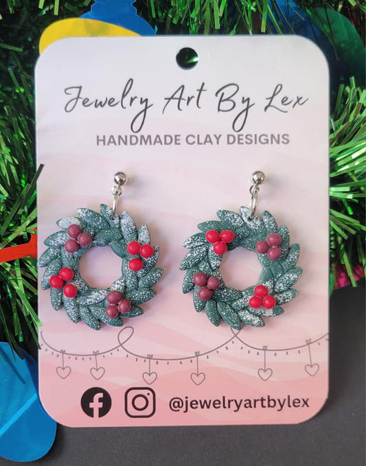 Holly Wreath Dangles