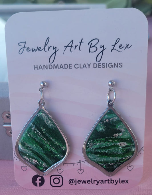 Emerald Statement Dangles