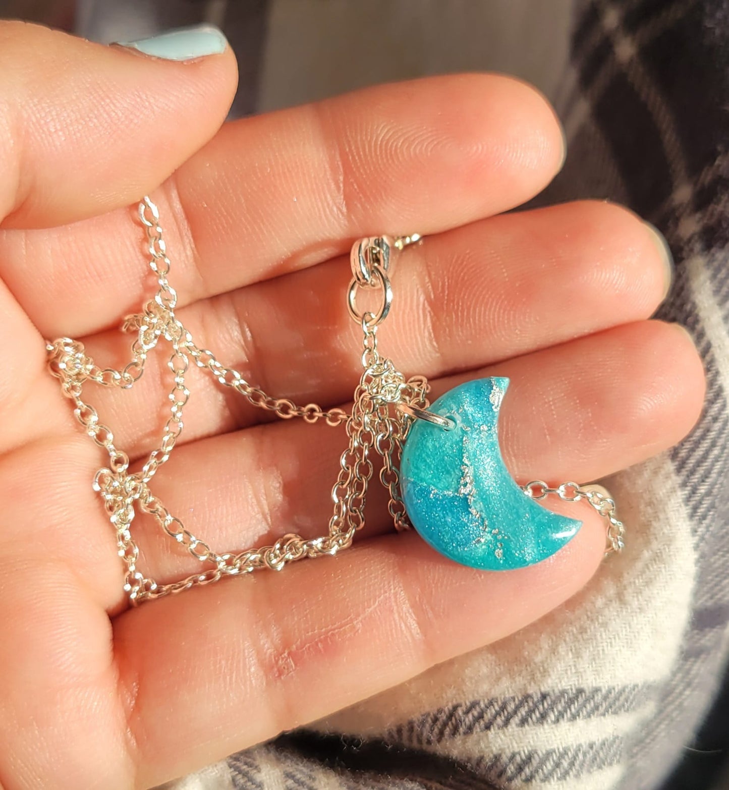 Aquamarine Moon Necklace