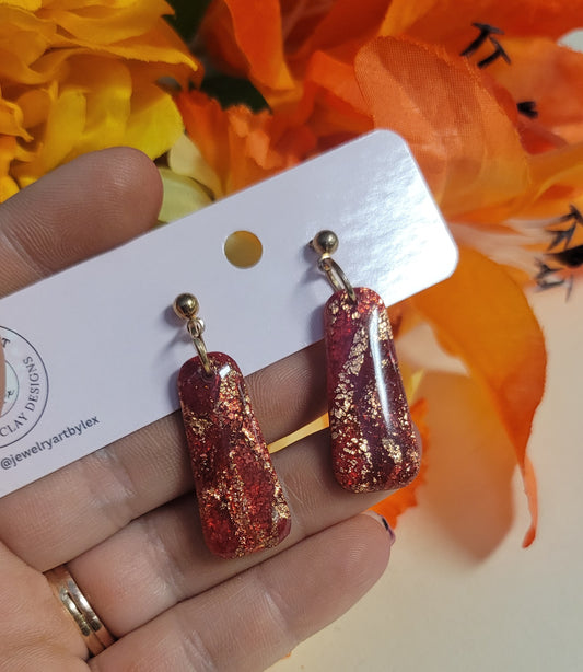 Crimson/Rose Gold Marble Drops