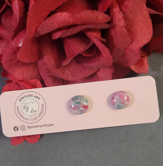 Christmas Swirl Circle Studs