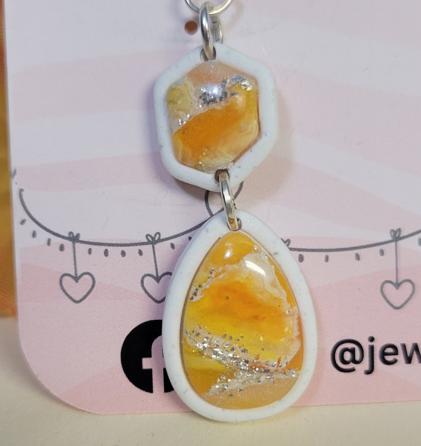 Candy Corn Quartz Bezeled Drops