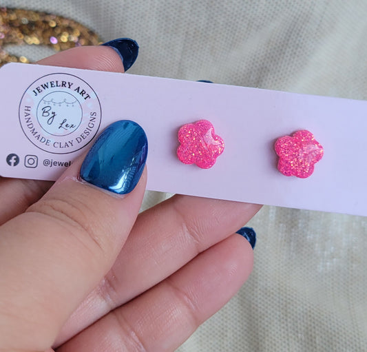 Maui Glitter Flower Studs