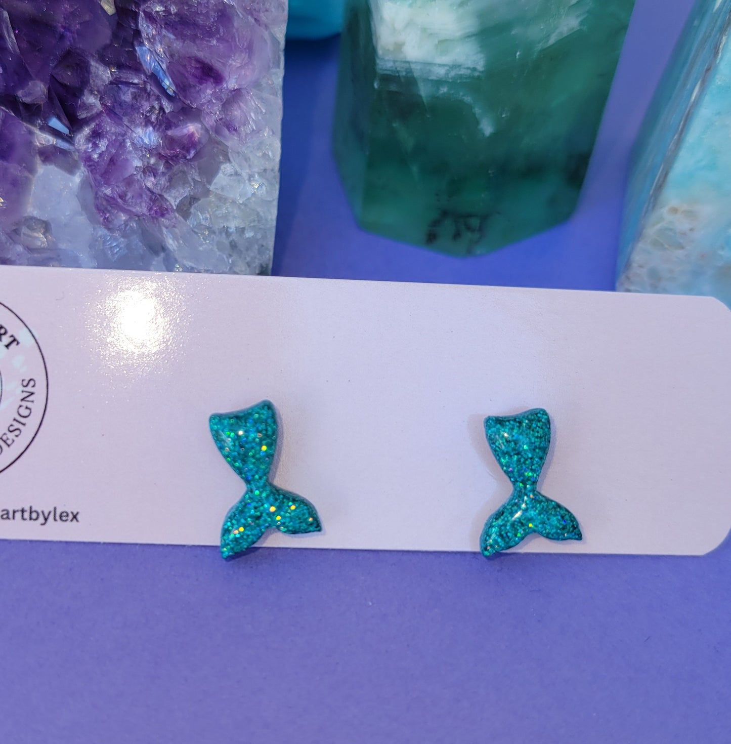 Holo Mermaid Tail Studs
