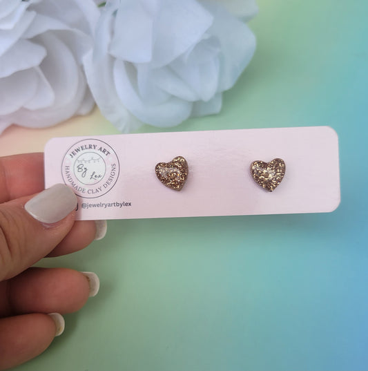 Champagne Mini Heart Studs