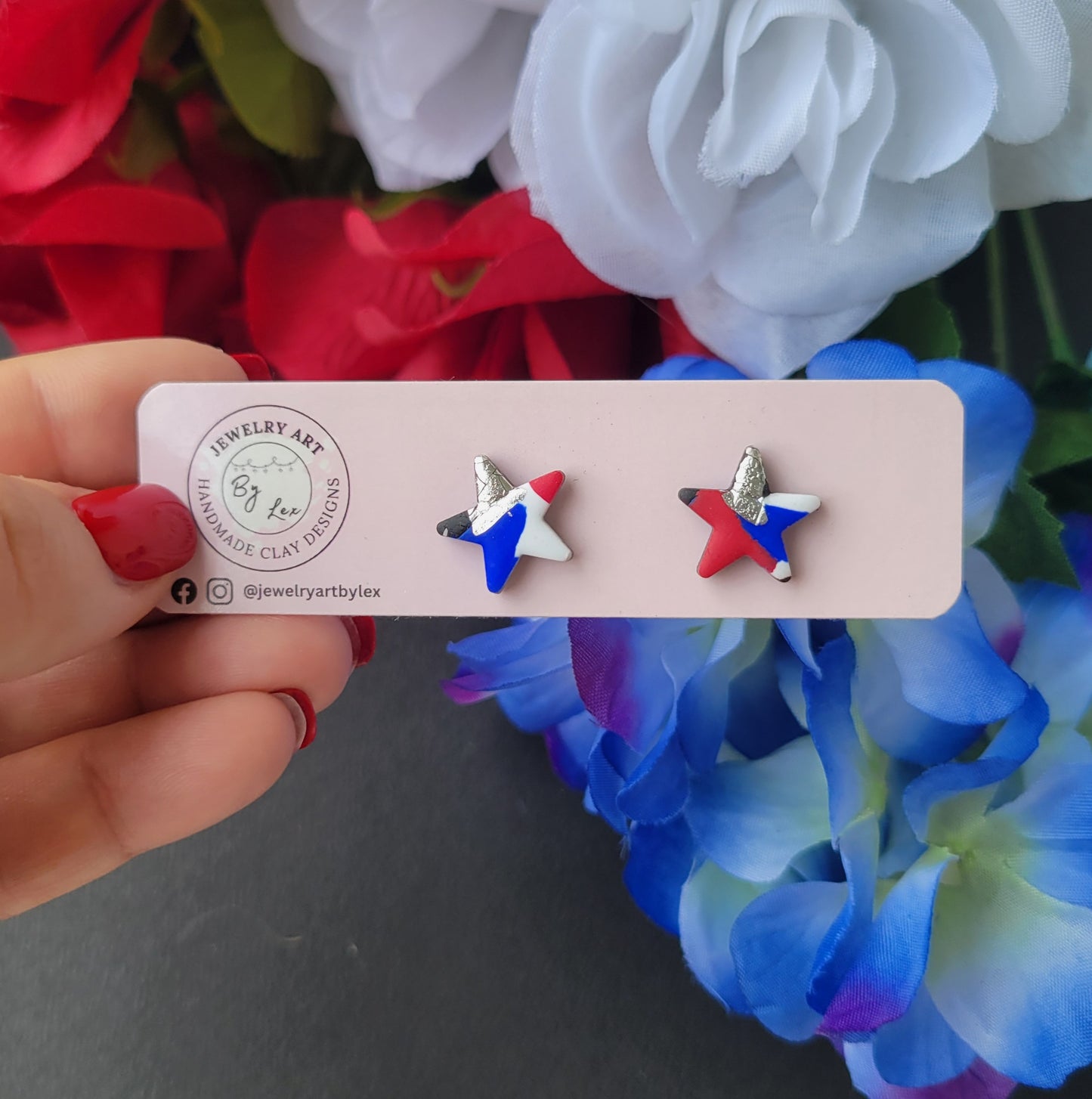 RWB Metallic Star Studs