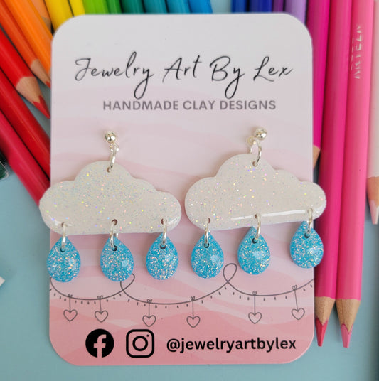 Glitter Rain Cloud Dangles
