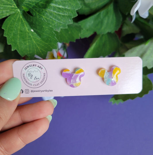 Spring Marble Mouse Studs