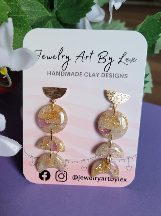 Gilded Moss/Amethyst Moon Dangles