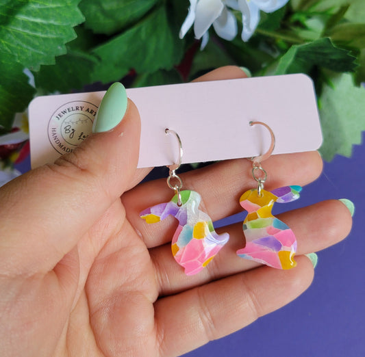Spring Marble Bunny Dangles