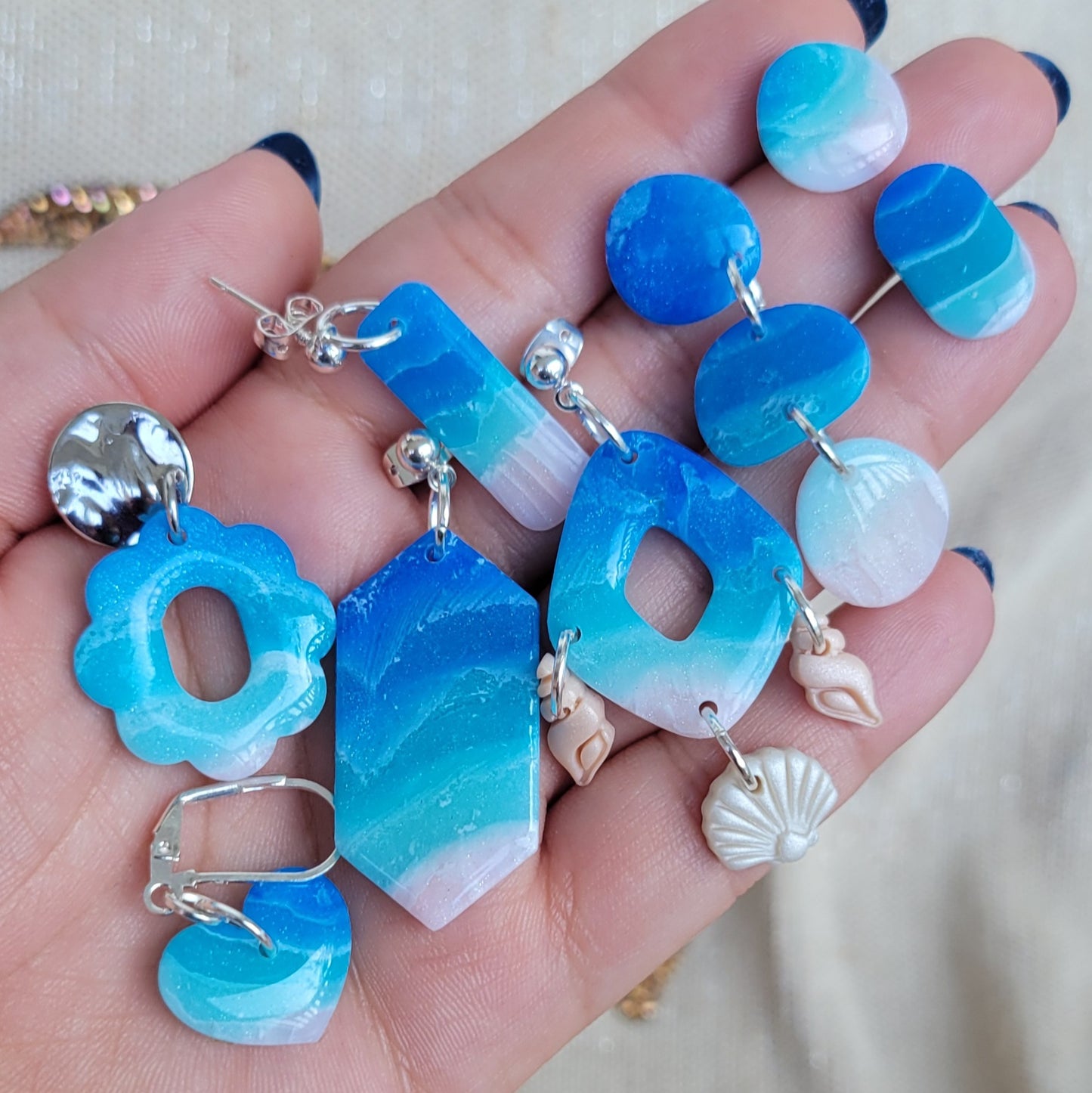 Fiji Waters Shell Chandelier Dangles