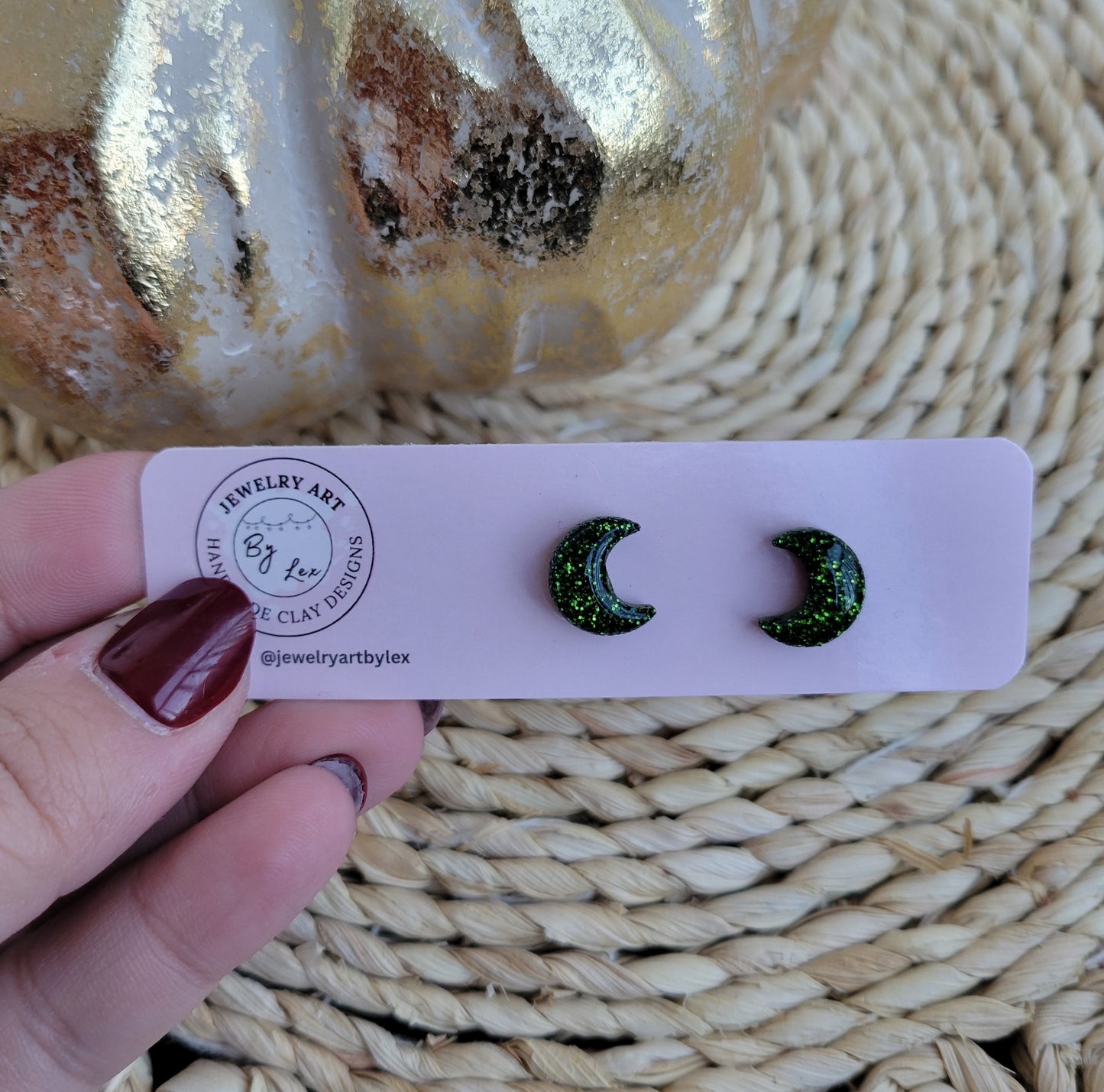 Olive Moon Studs
