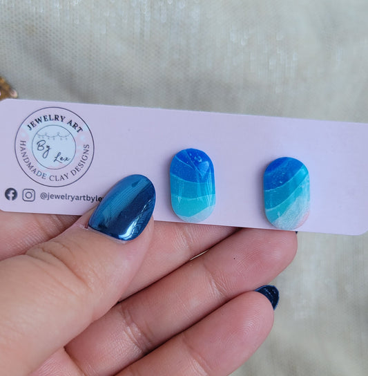 Fiji Waters Oval studs