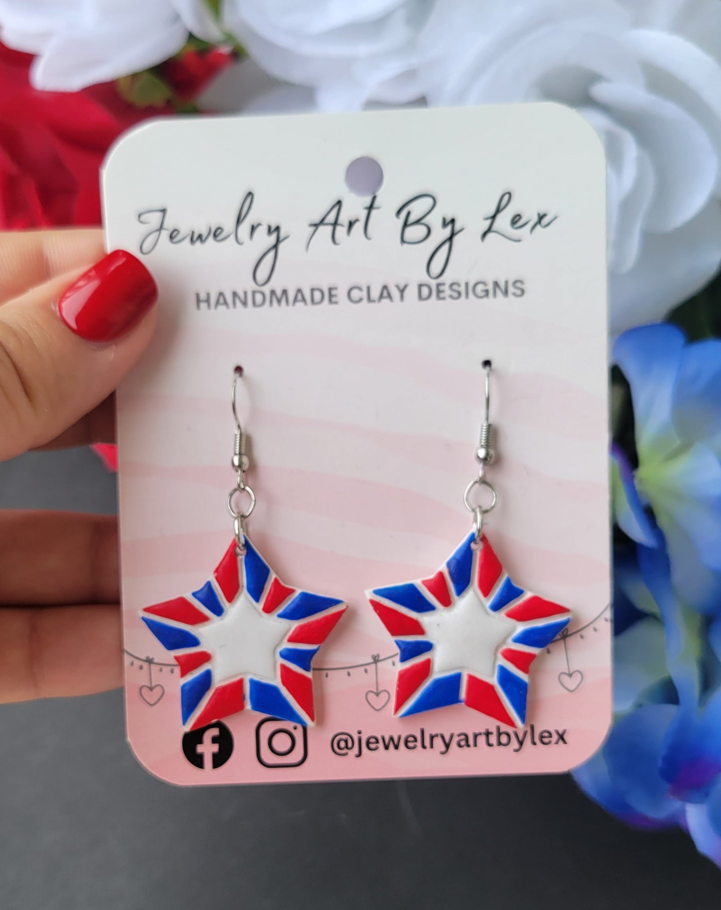 RedWhiteBlue Starburst Dangles