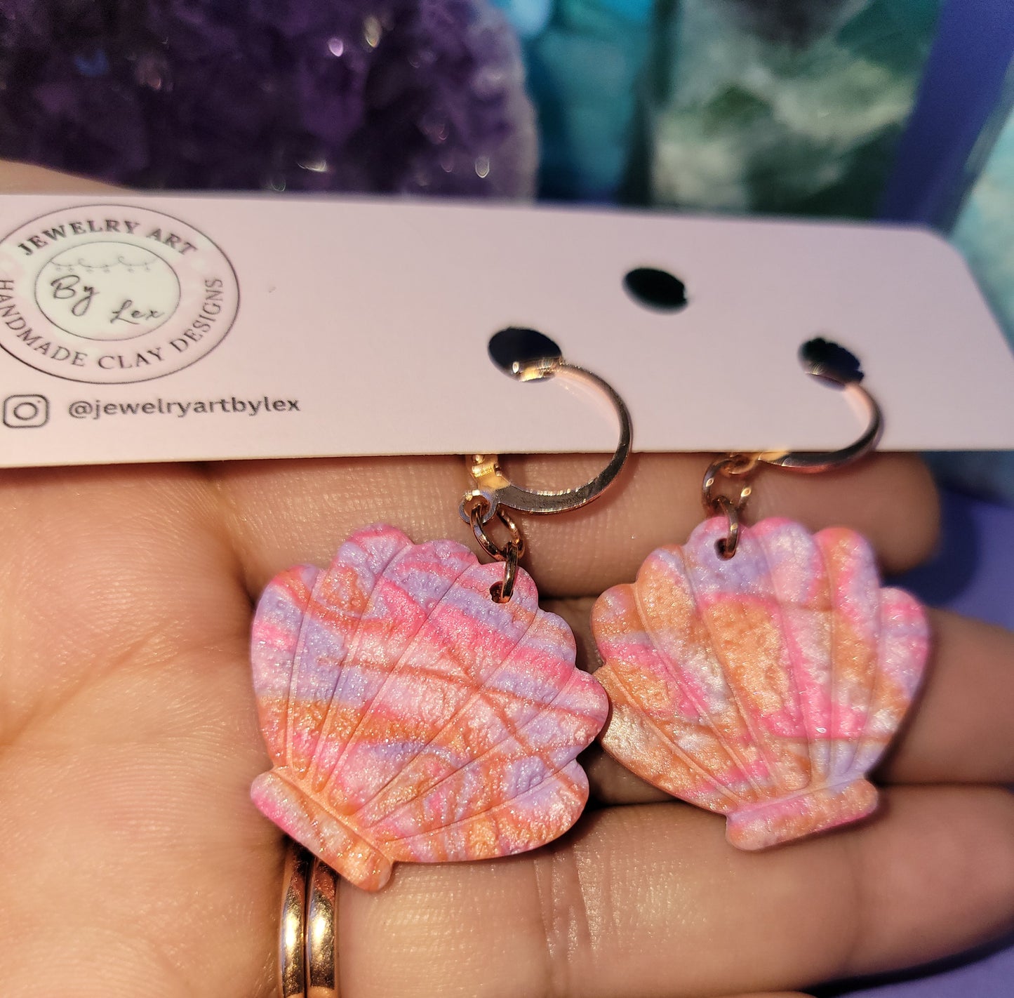 Sunset Tie-Dye Shell Dangle
