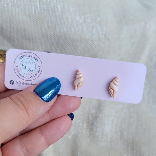 Peach Conch Shell Studs
