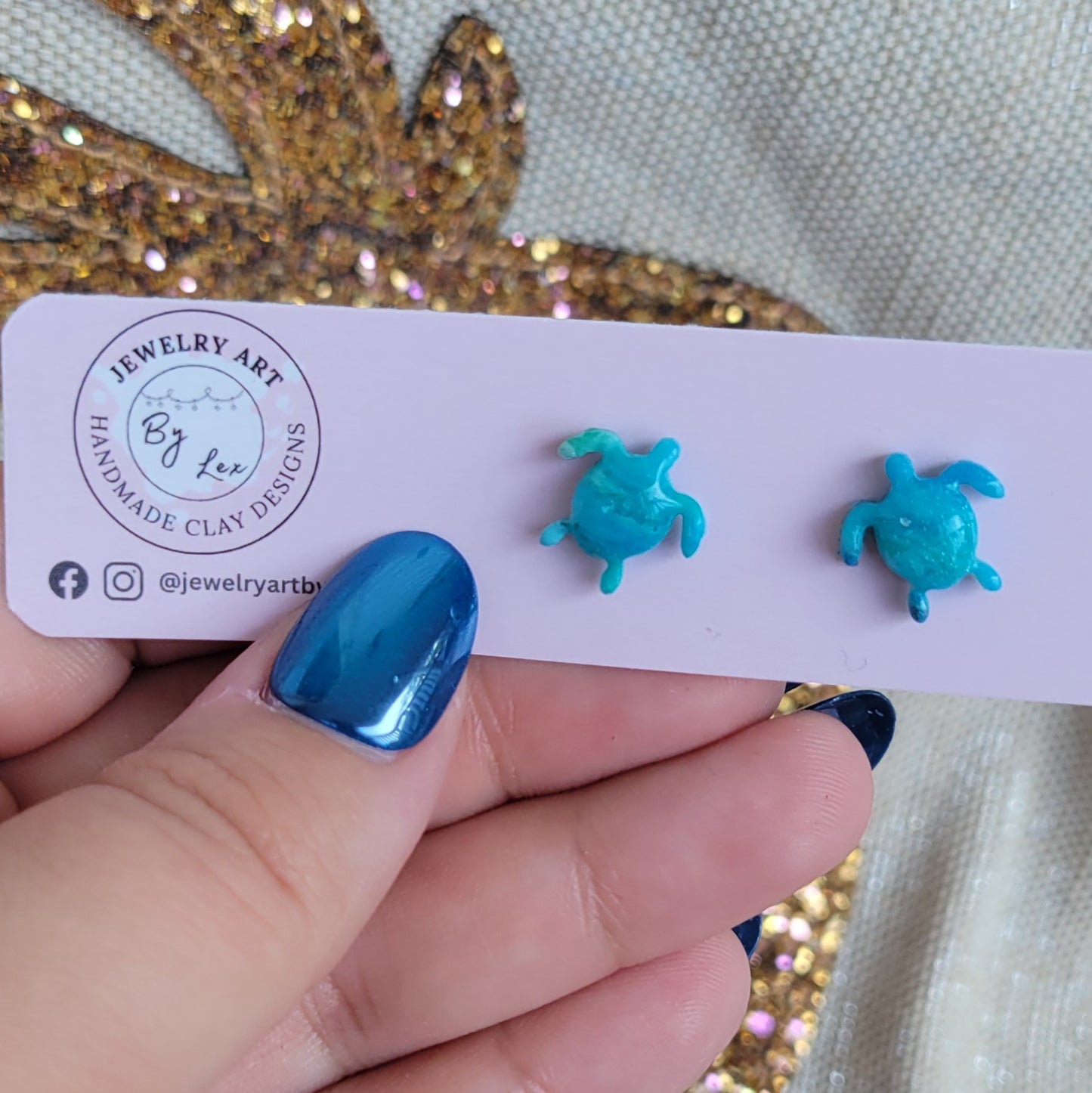 Turquoise Waters Turtle Studs