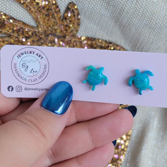 Turquoise Waters Turtle Studs