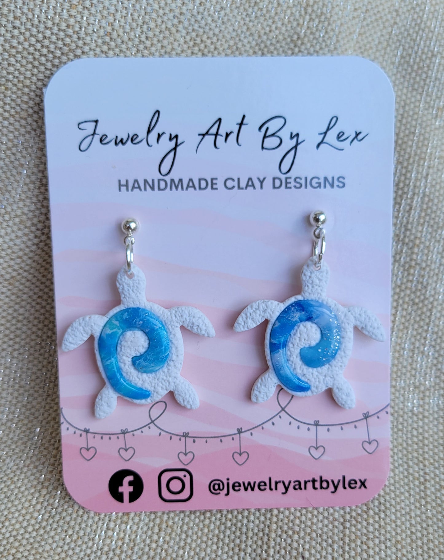 Icy Water Swirl Turtle Dangles